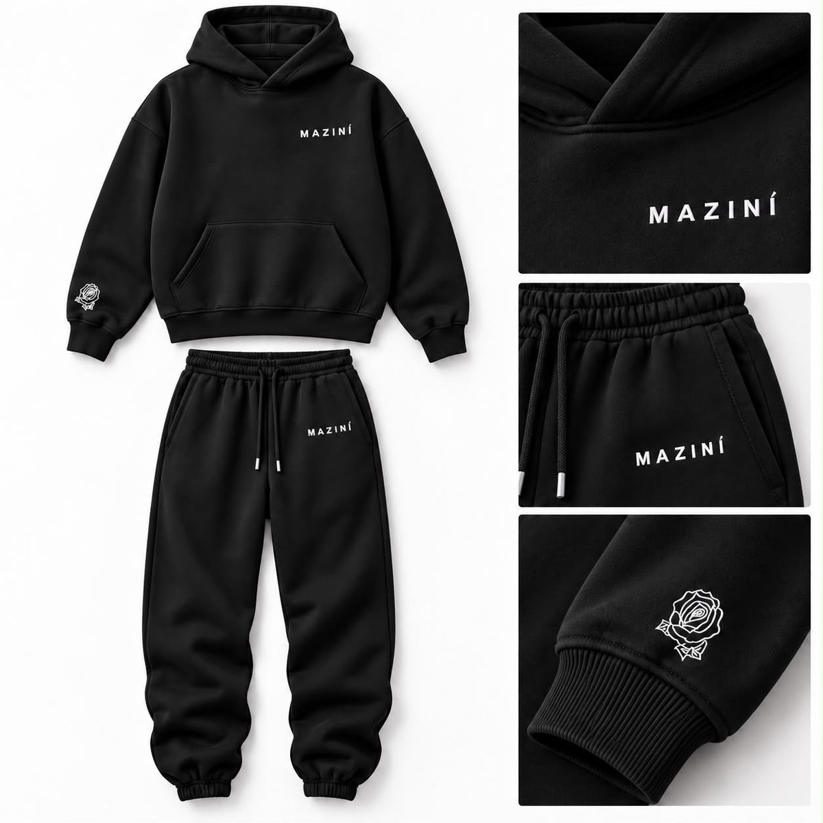 Rose Jogger Set — Black