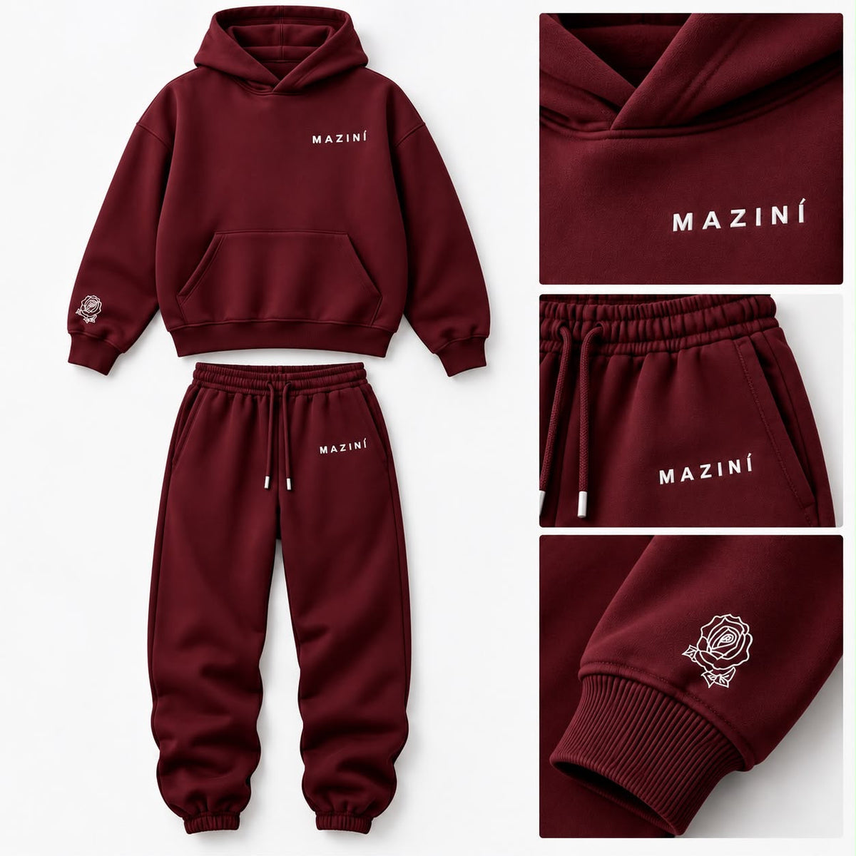 Rose Jogger Set — Burgundy