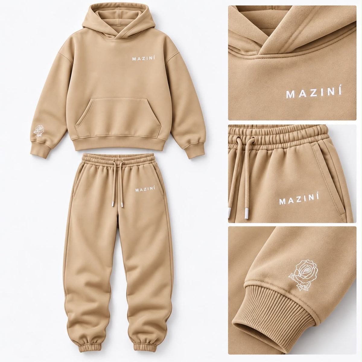Rose Jogger Set — Tan